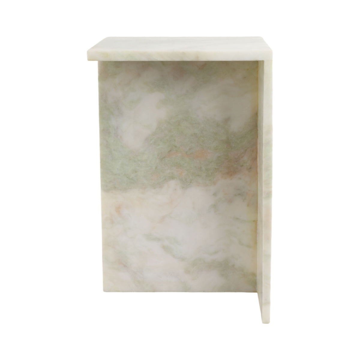 20" x 13" Square Marble Accent Table - Light Green