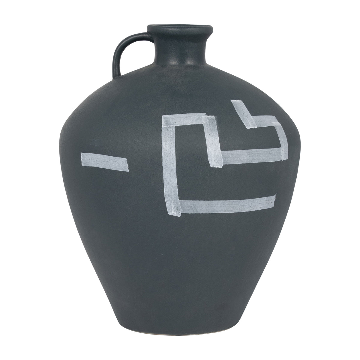 Stoneware 12" Aztec Jug - Green