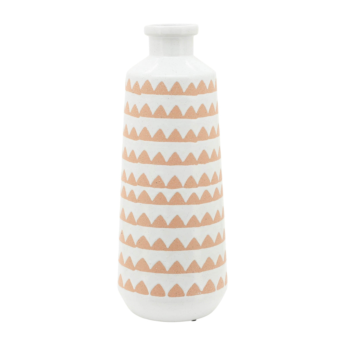 Ceramic Aztec Vase 16" - Ivory