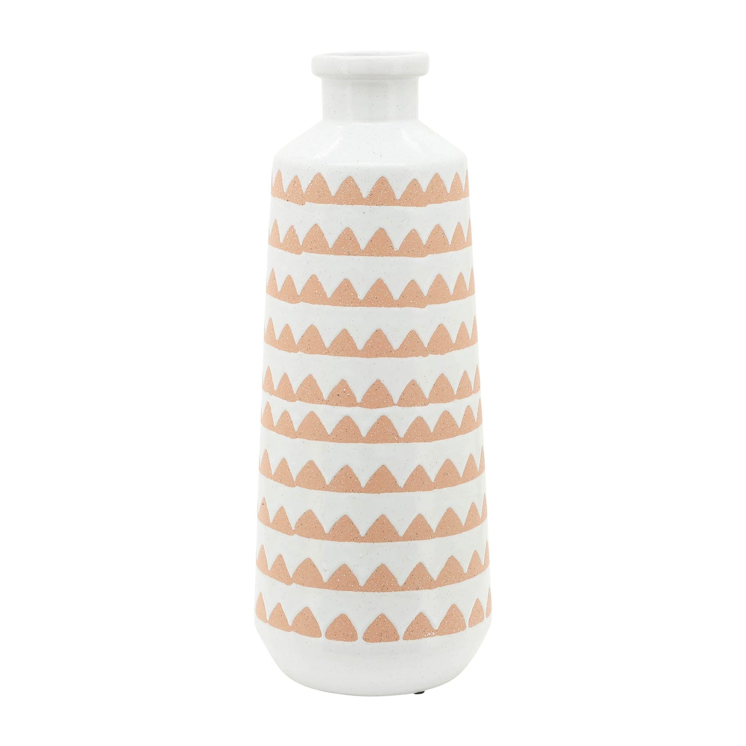 Ceramic Aztec Vase 16" - Ivory