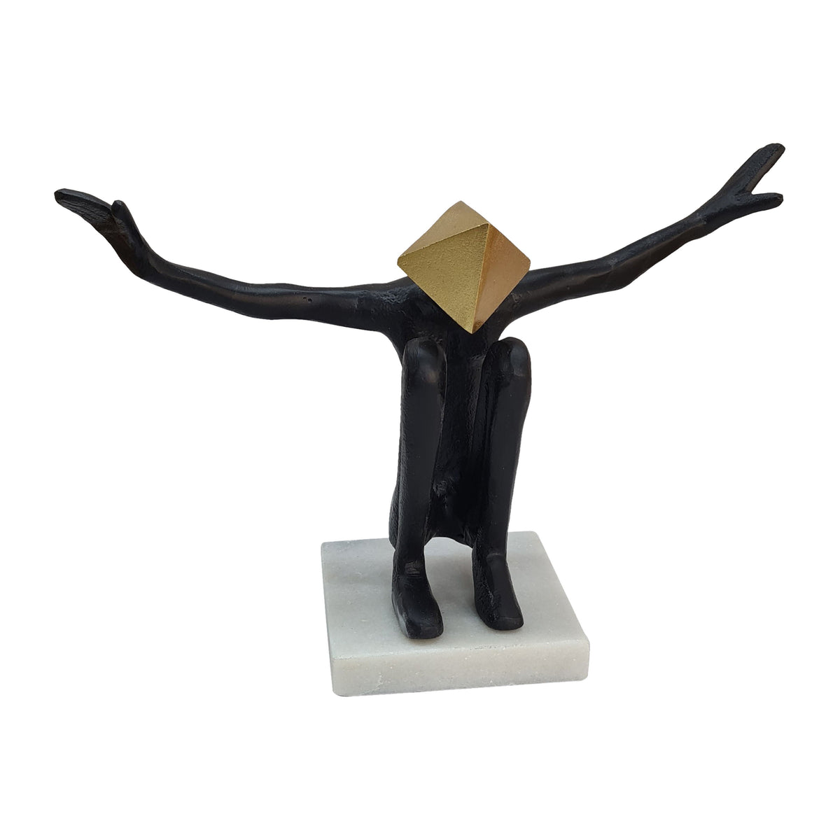 Metal 13" Open Arms Man - Black/Gold