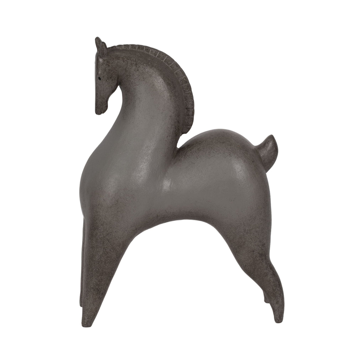 12" Curved Horse - Gray