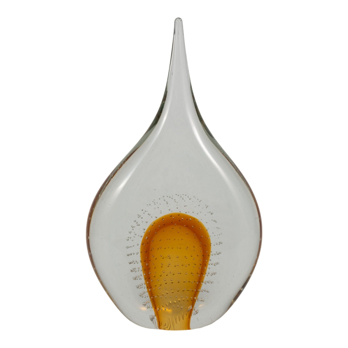 14" Meeda Amber Crystal Tear Drop - Orange