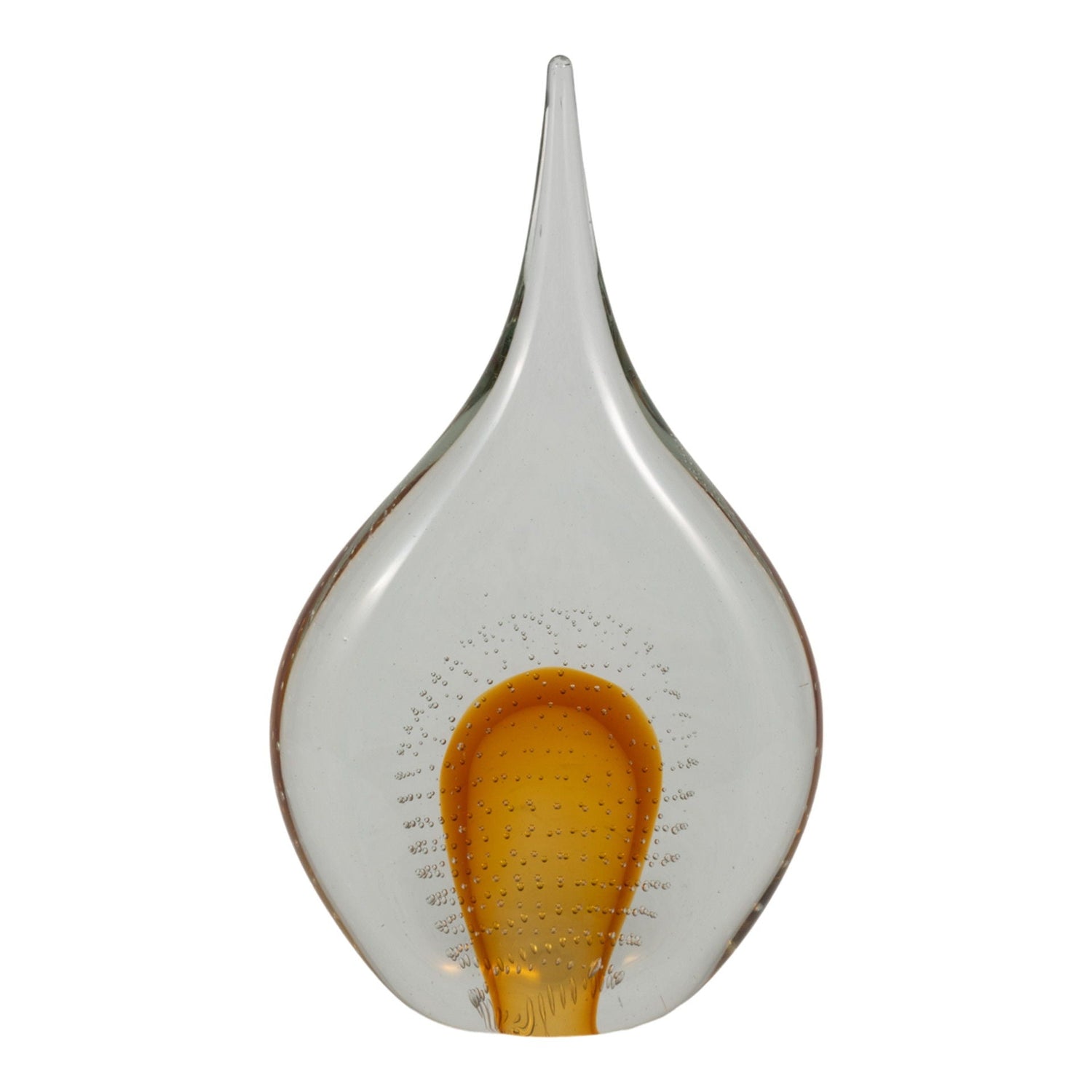 14" Meeda Amber Crystal Tear Drop - Orange