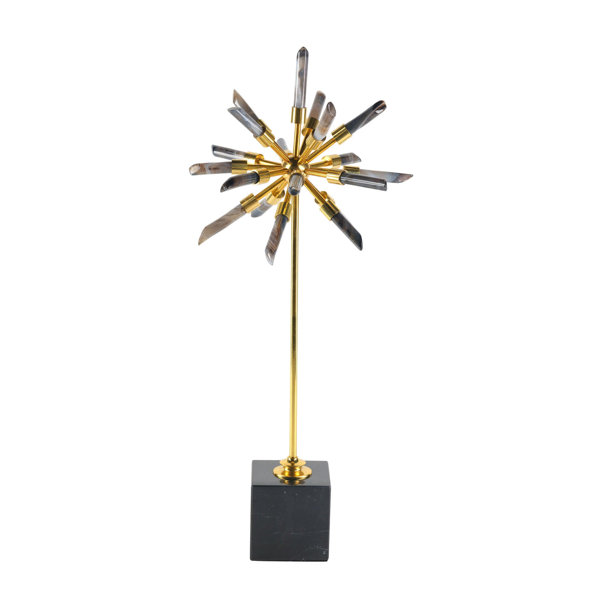 21" Darra Large Stone Starburst Statuary - Black