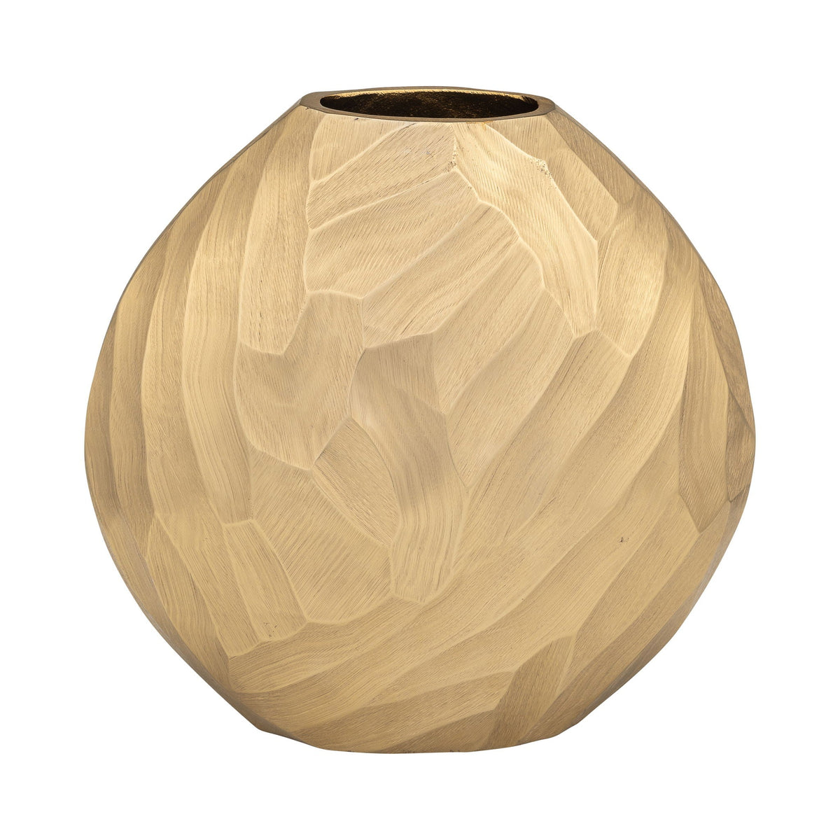 Aluminum Hammered Vase 11" - Champagne