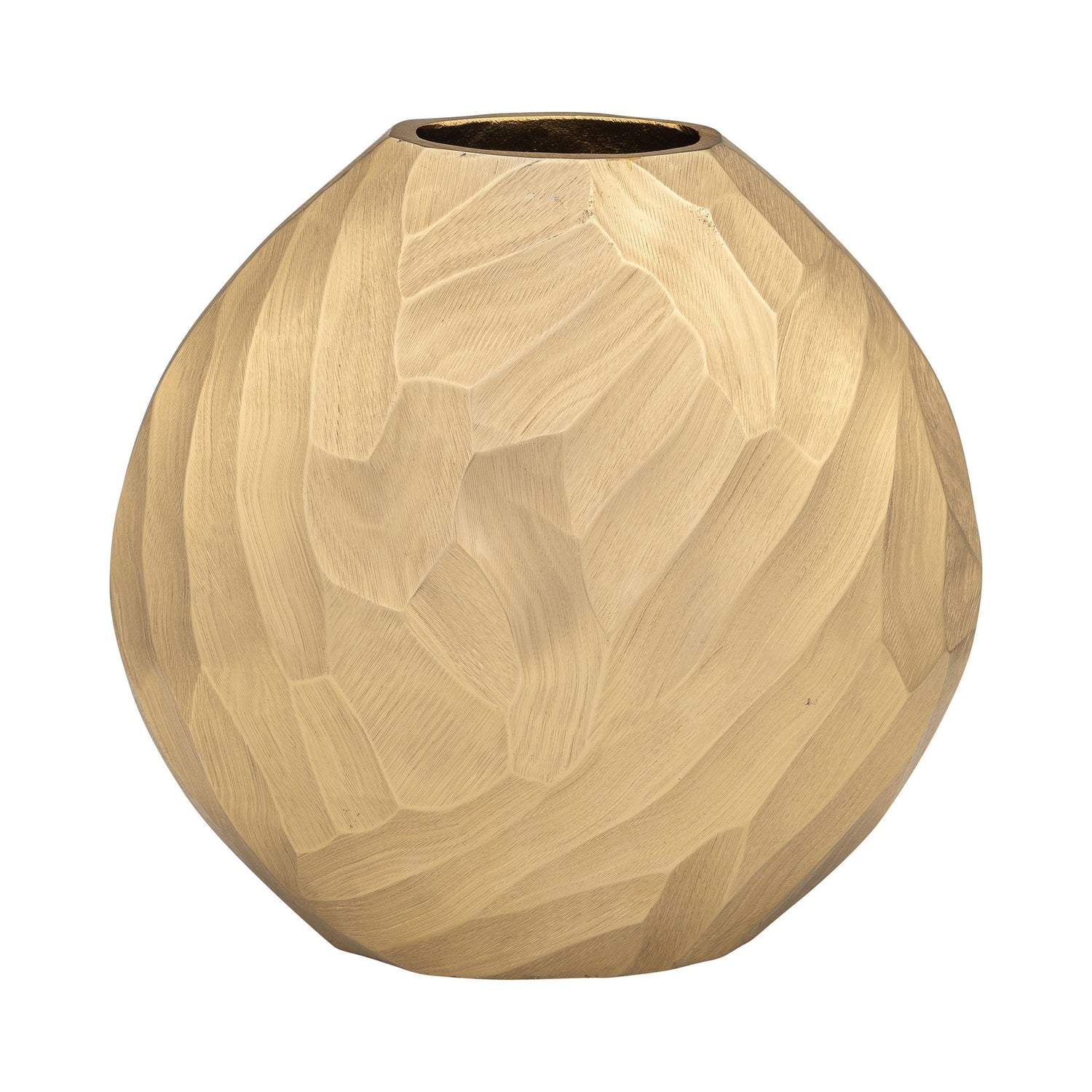 Aluminum Hammered Vase 11" - Champagne