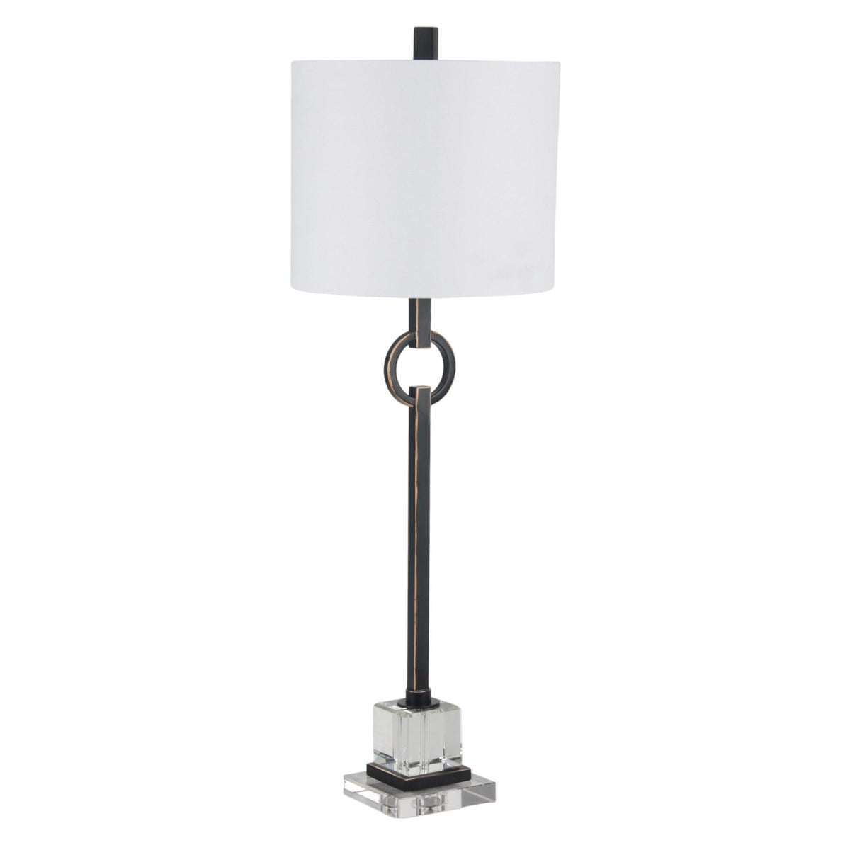35" Padua Crystal Base Table Lamp - Black