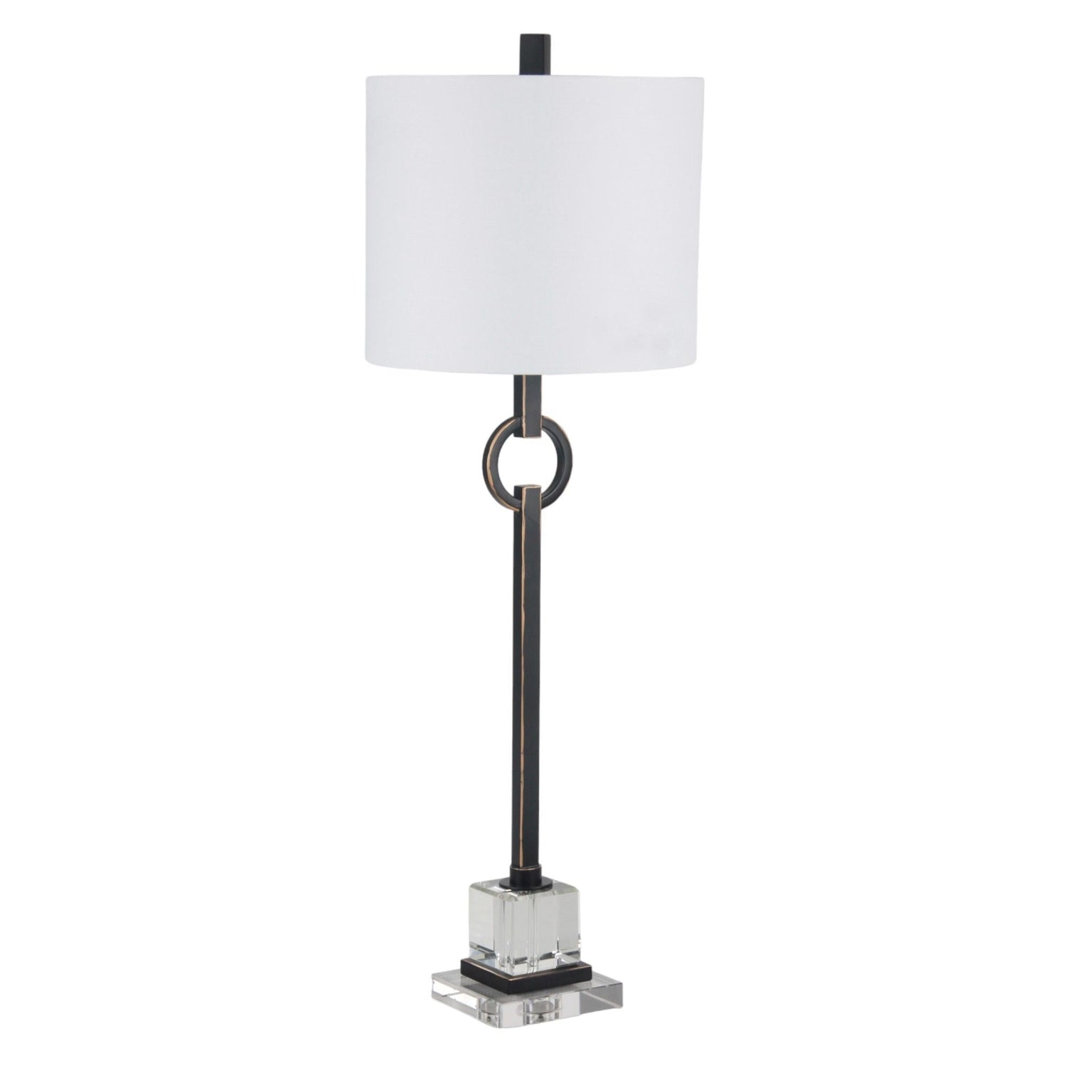 35" Padua Crystal Base Table Lamp - Black