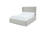 CB96H51 Hera Upholstered Skirted Panel Bed In Oatmeal