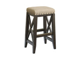 7YC968U Yosemite Solid Wood Upholstered Bar Stool In Cafe