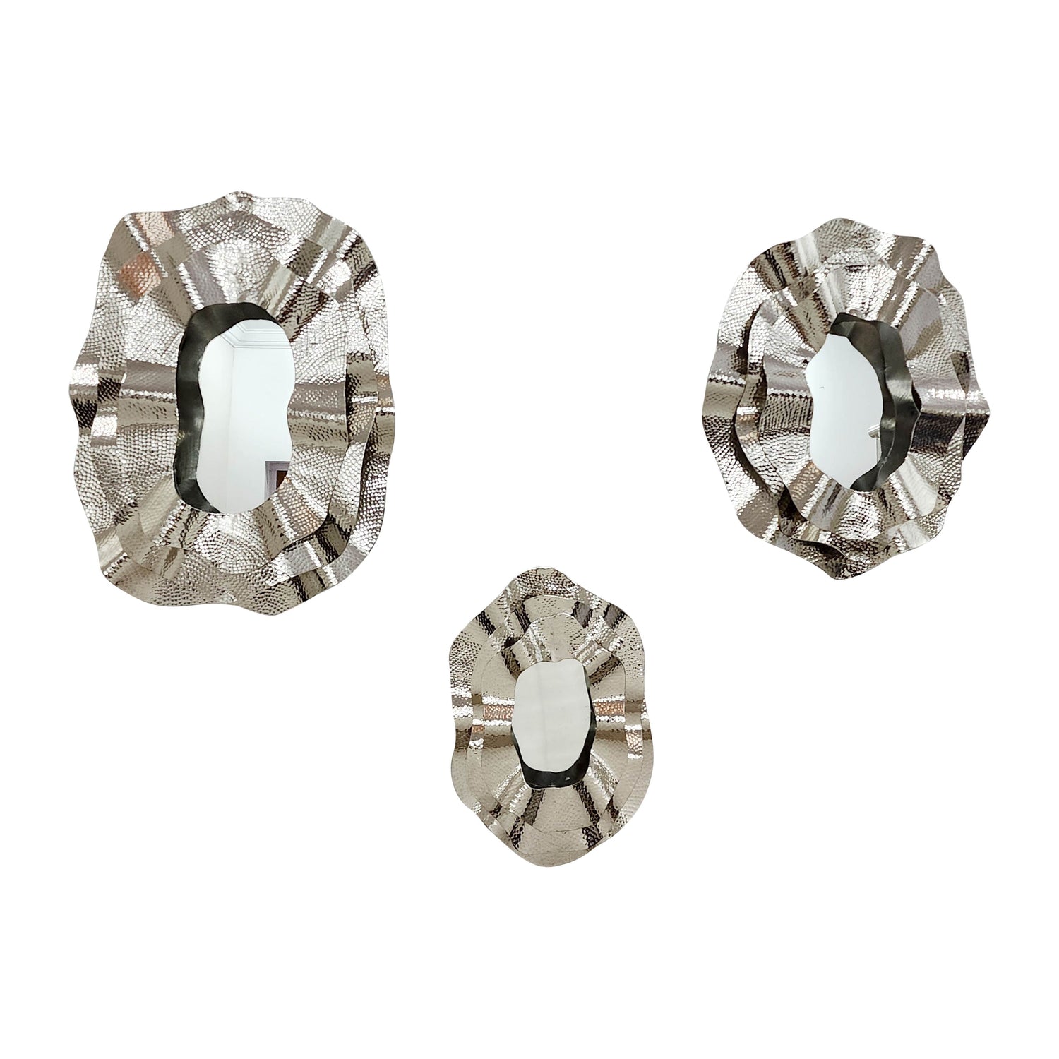17" / 21" / 25" Metal Sarasota Mirrors (Set of 3) - Silver