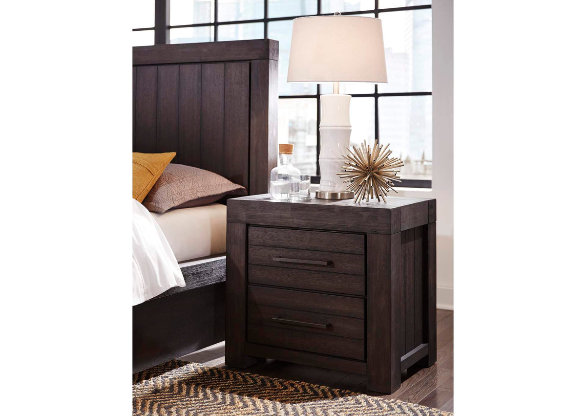 3H5781 Heath Two Drawer Nightstand In Basalt Grey