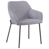 Daniella - Dining Chair (Set of 2) - Black Metal And Gray Fabric