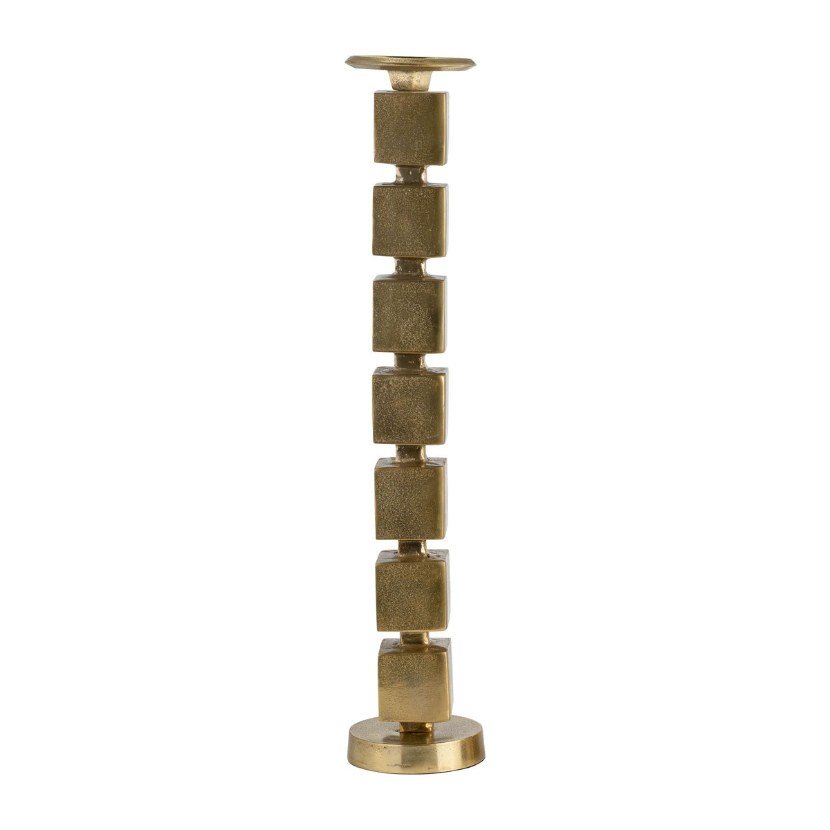 Metal 24" Stacked Cubes Candleholder - Gold