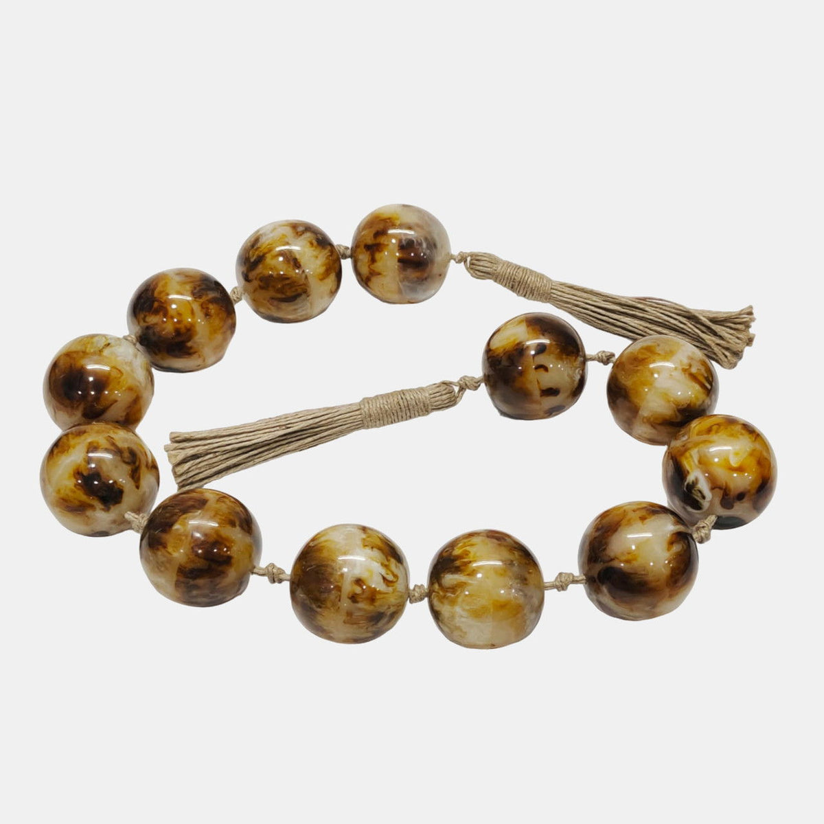 40" Swirled 2" Resin Beaded Garland - Brown