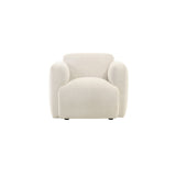 Sierra - Boucle Fabric Accent Chair With Rounded Arms - Ivory