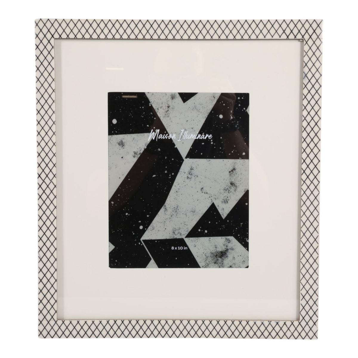8" x 10" Matted Photo Frame Diamond Pattern - Black / White