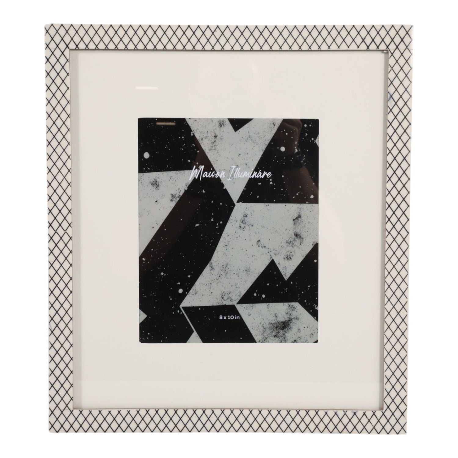 8" x 10" Matted Photo Frame Diamond Pattern - Black / White