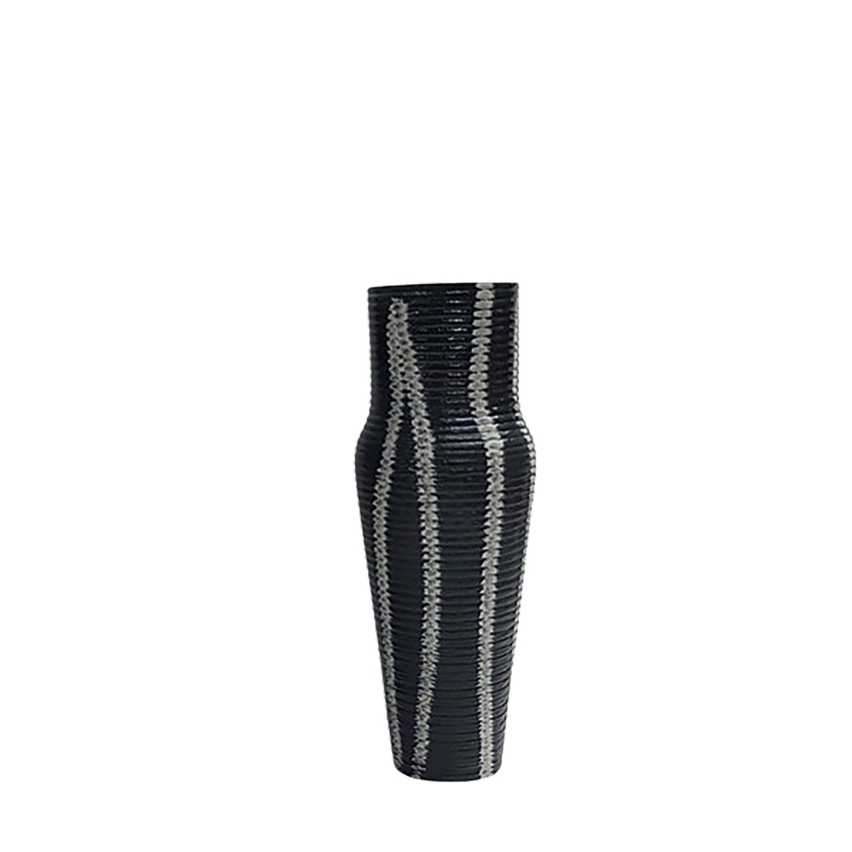 12" Percy Patterned Metal Vase - Gray