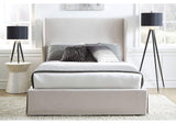 CB96H61 Hera Upholstered Skirted Panel Bed In Oatmeal