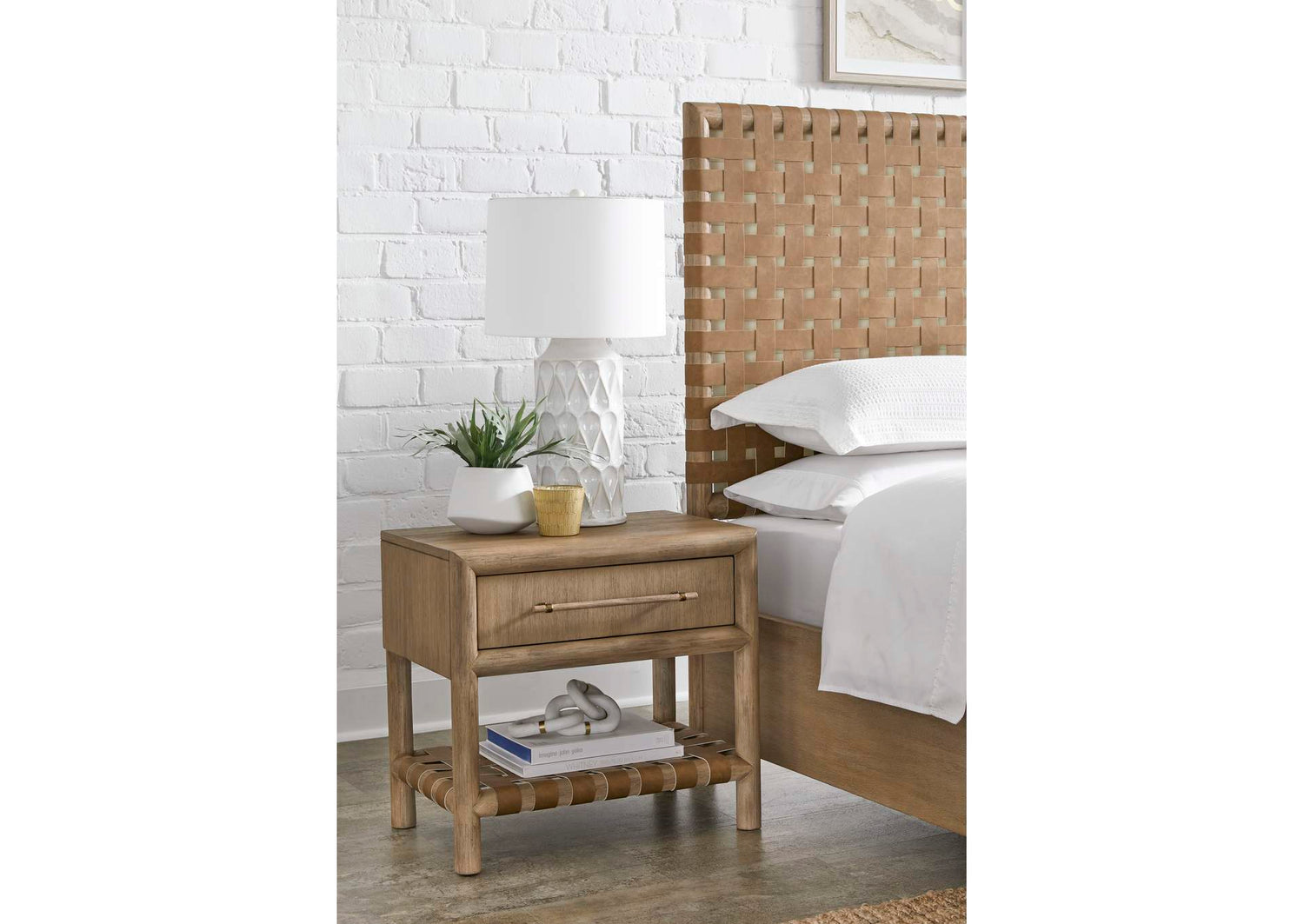 NSPV81 Dorsey One Drawer USB - Charging Nightstand In Granola