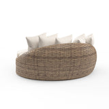 Havana - Round Daybed, With Self Welt - Canvas Flax / Dark Brown