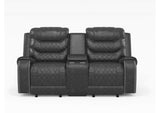 9405BR-2 Putnam Double Glider Reclining Love Seat with Center Console, Receptacles and USB Port