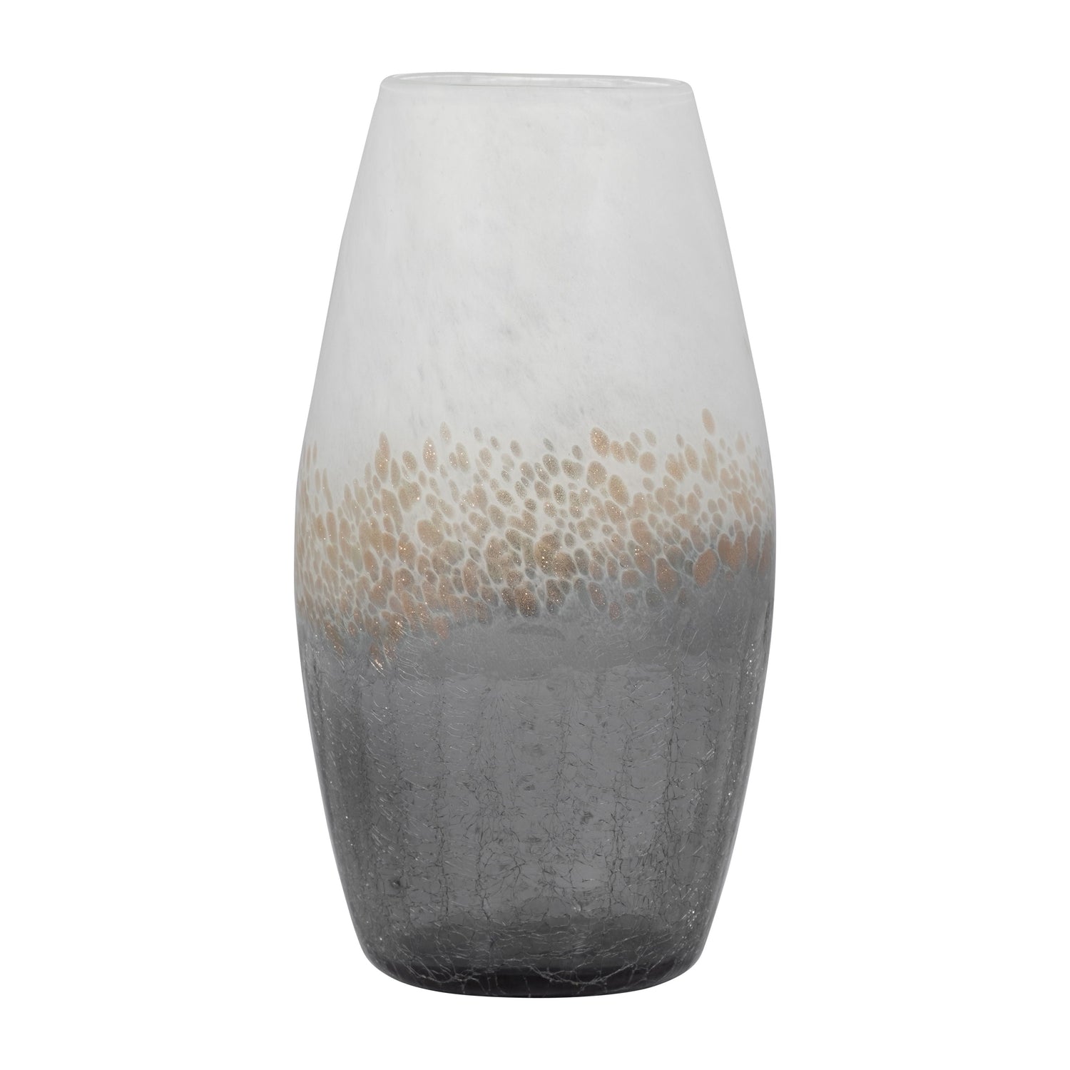 Glass 12" Crackle Vase - Multi