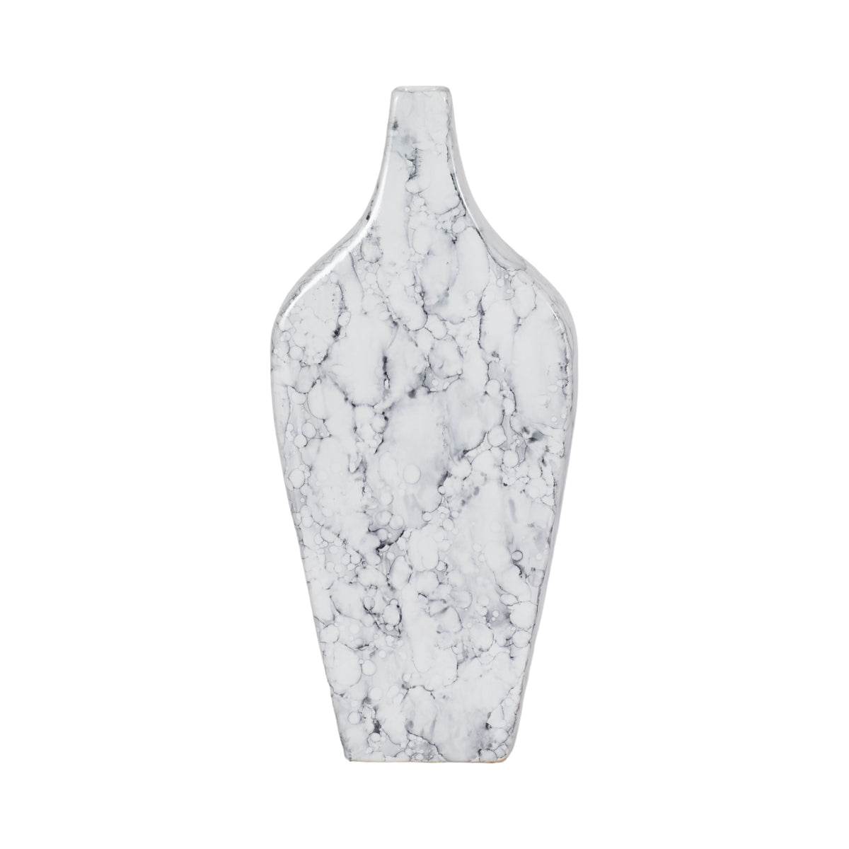 Karlin Medium Marbled Vase - White