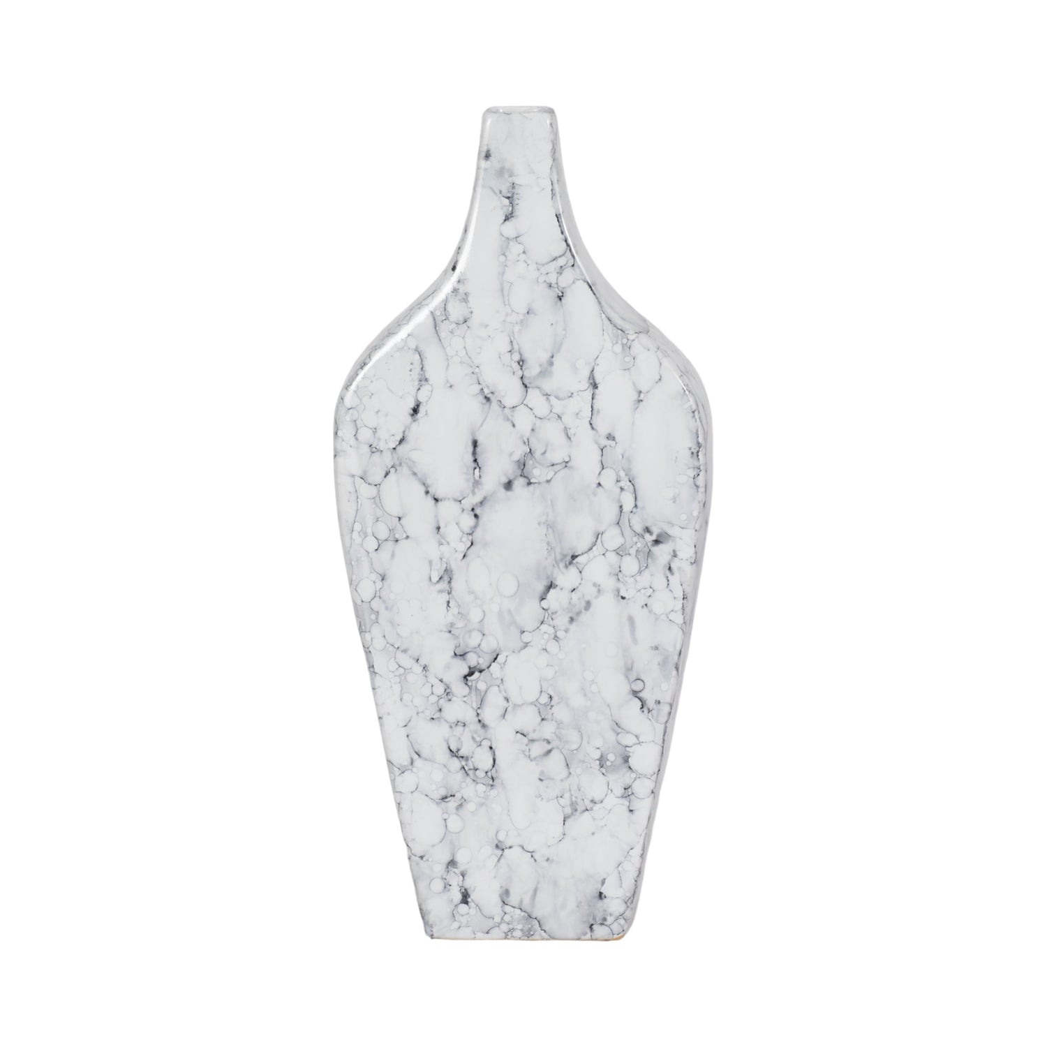 Karlin Medium Marbled Vase - White