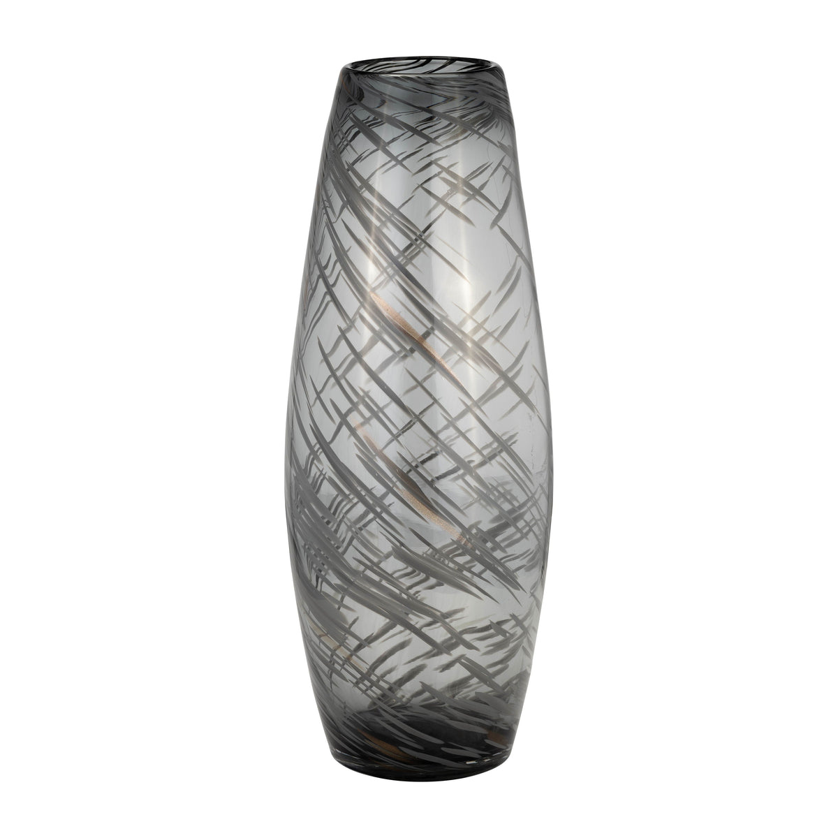 Glass Swirl Vase 20" - Black