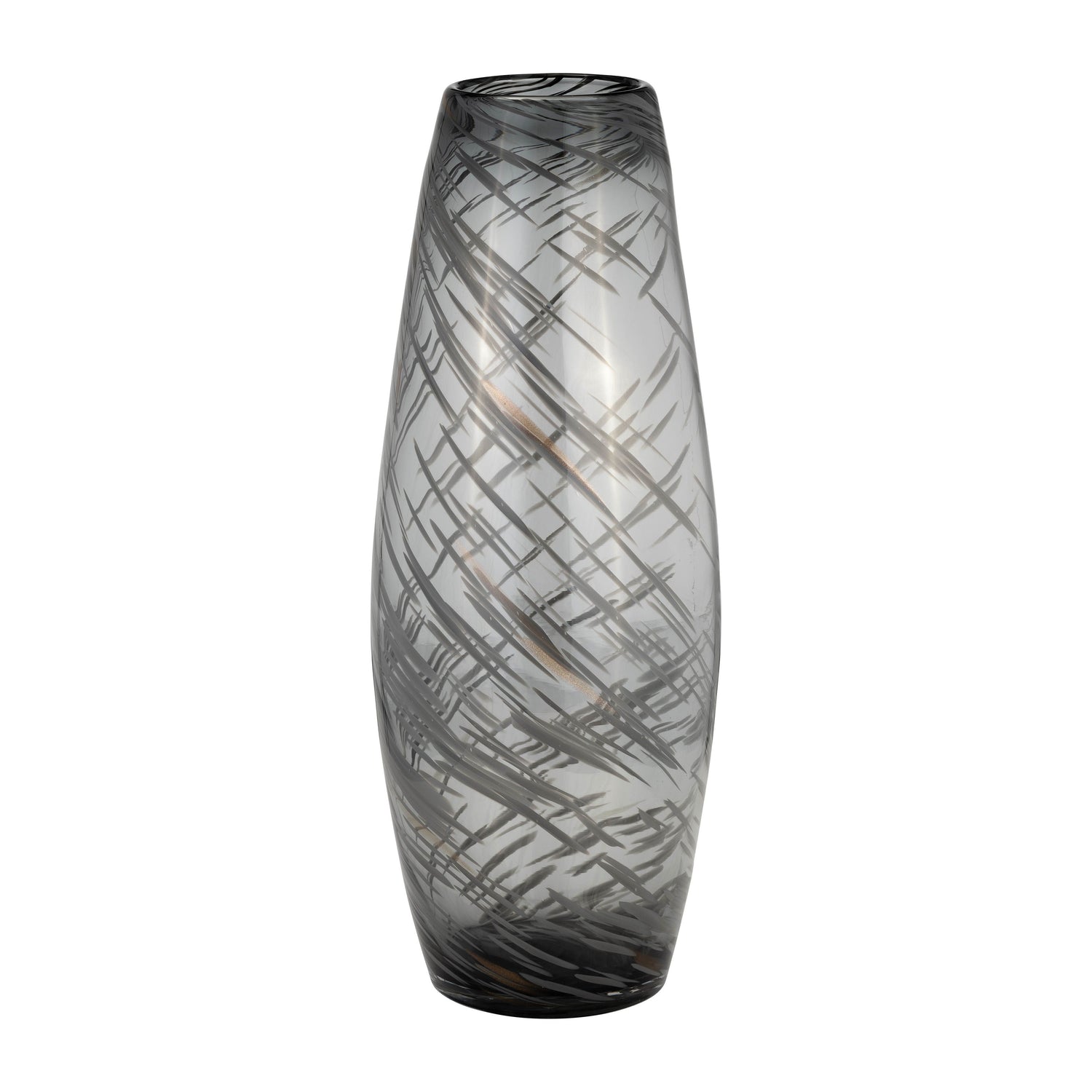 Glass Swirl Vase 20" - Black