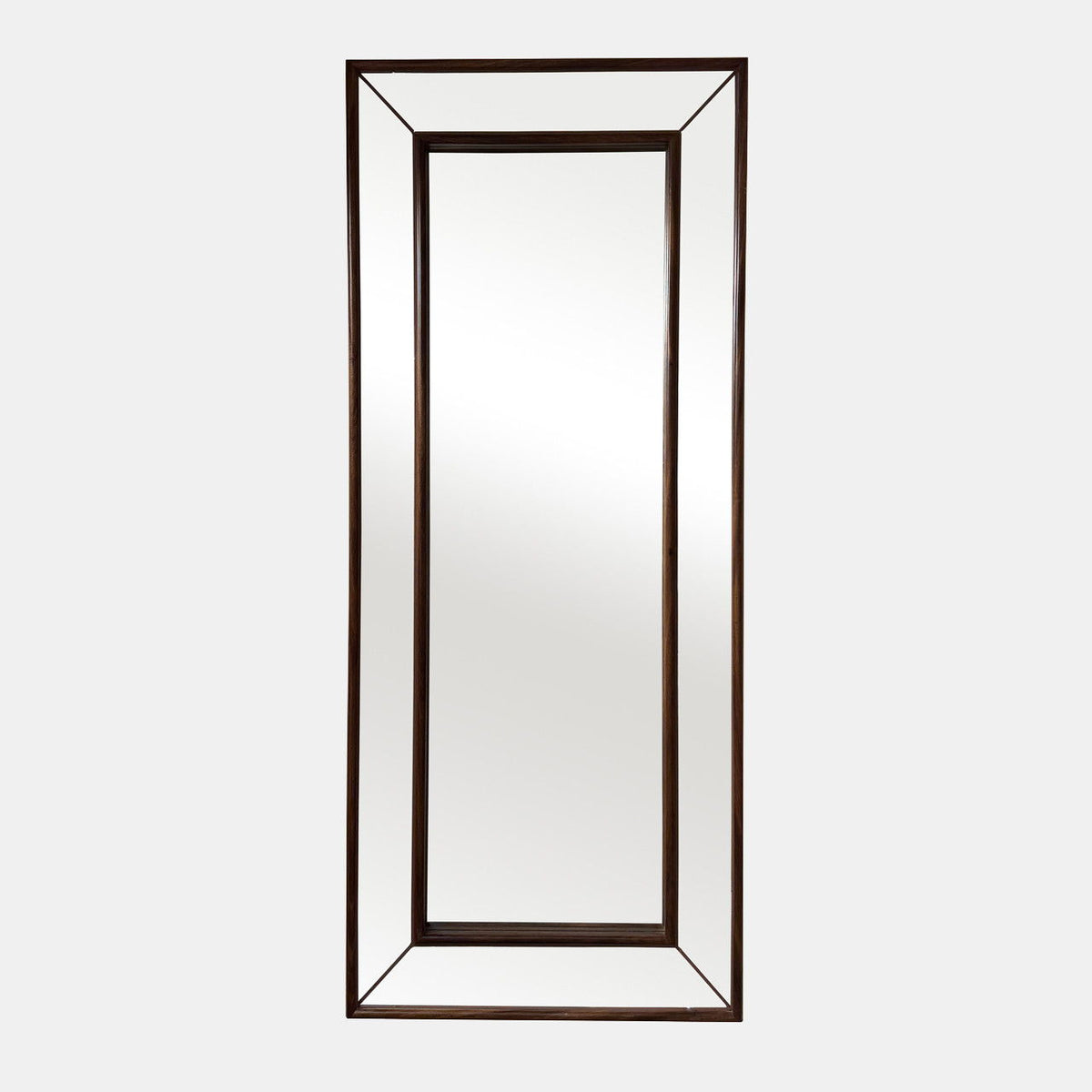 39" X 94" Wood Frame Mirror - Brown