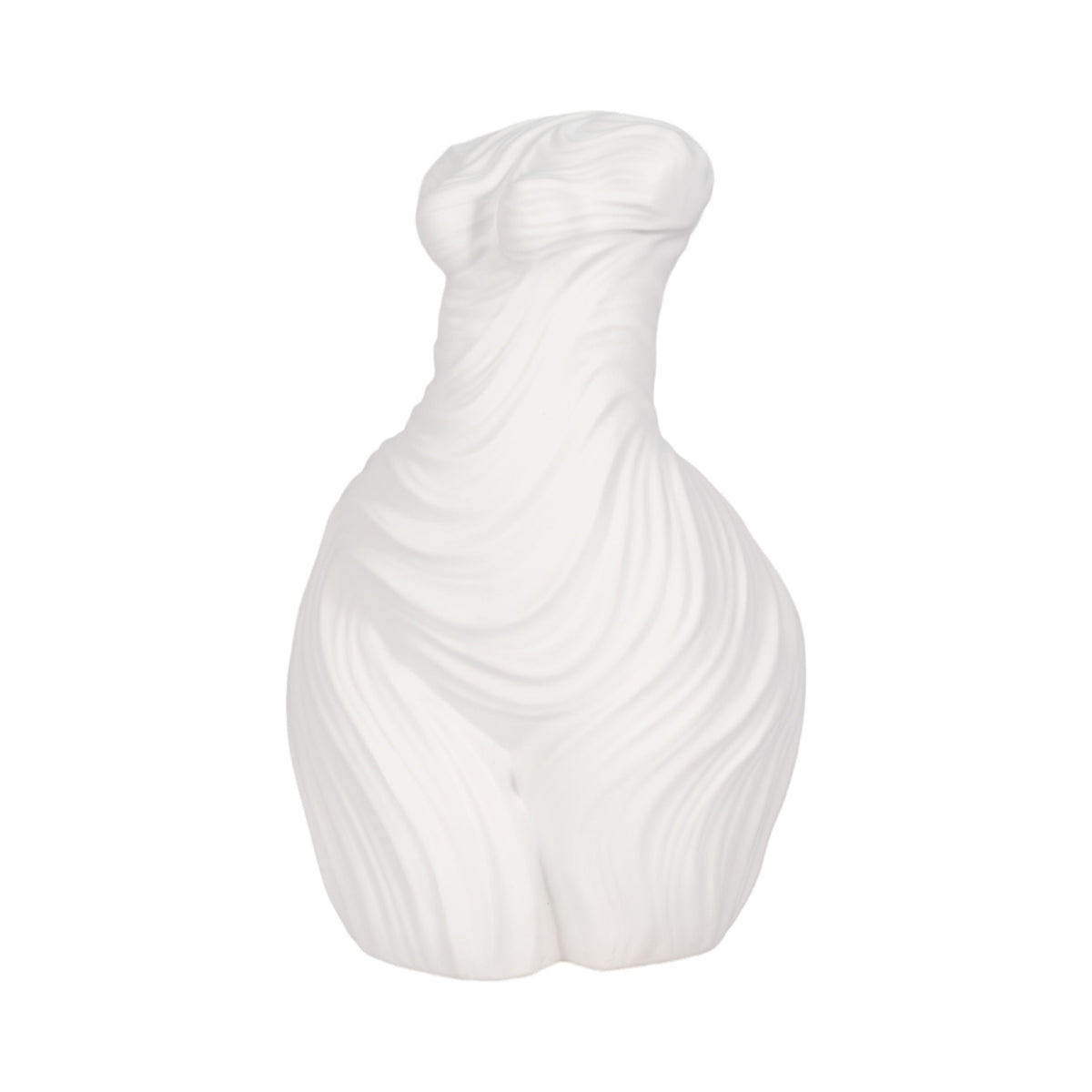 11" Curvy Ribbed Sculpture - White