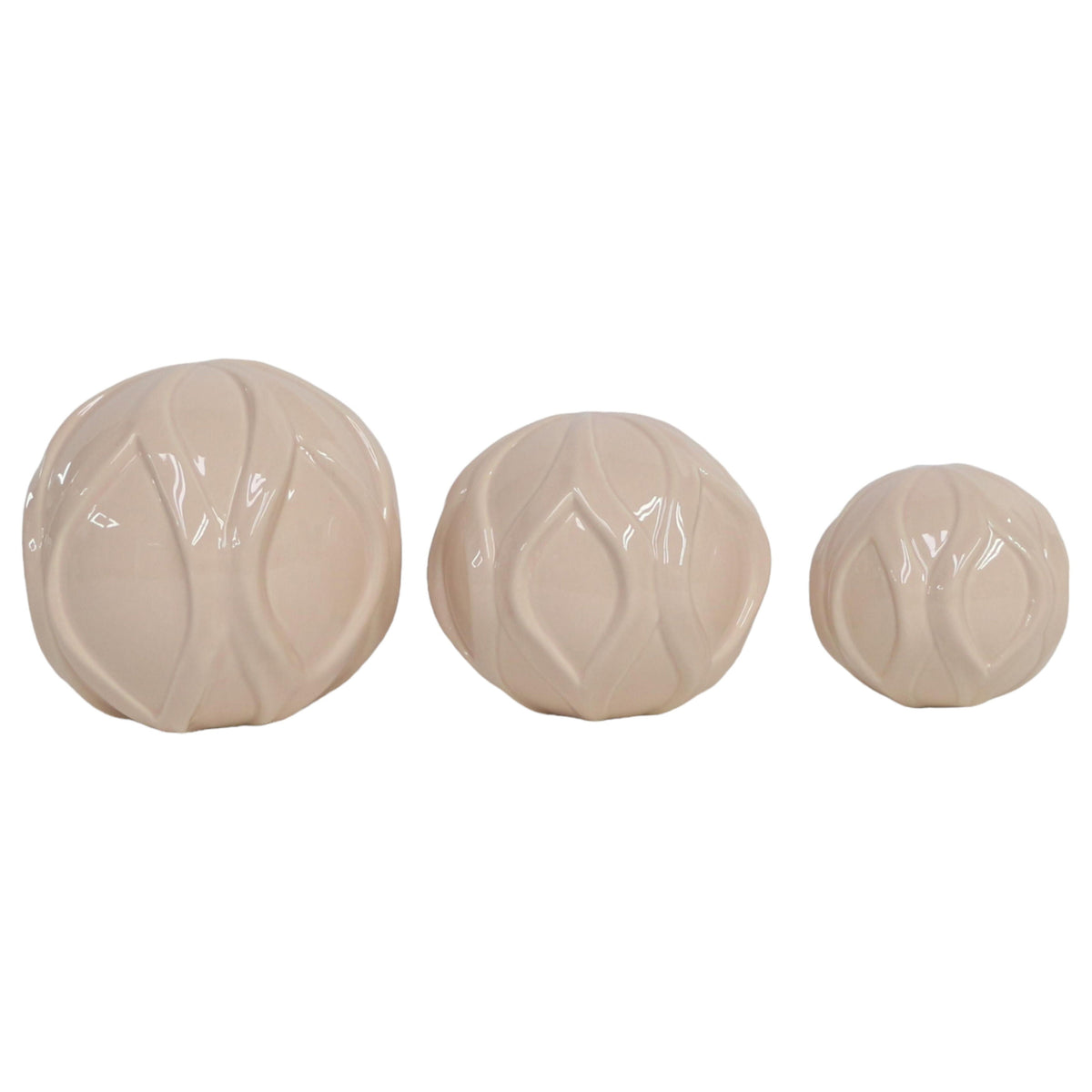 4" / 5" / 6" Madison Ceramic Deco Balls (Set of 3) - Pink