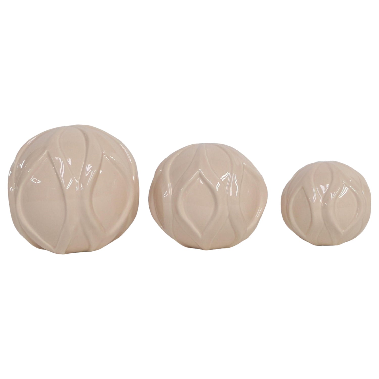 4" / 5" / 6" Madison Ceramic Deco Balls (Set of 3) - Pink