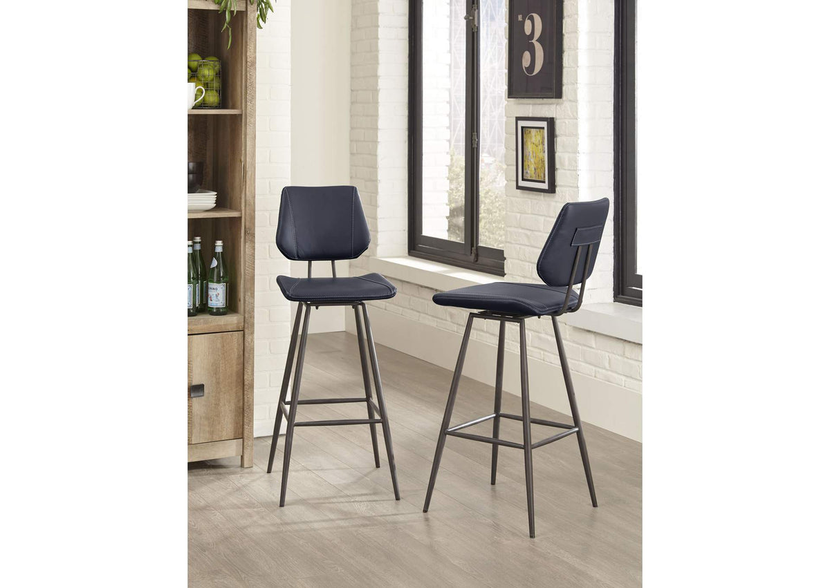 9LE868V Vinson Modern Swivel Bar Stool In Cobalt (Set of 2)