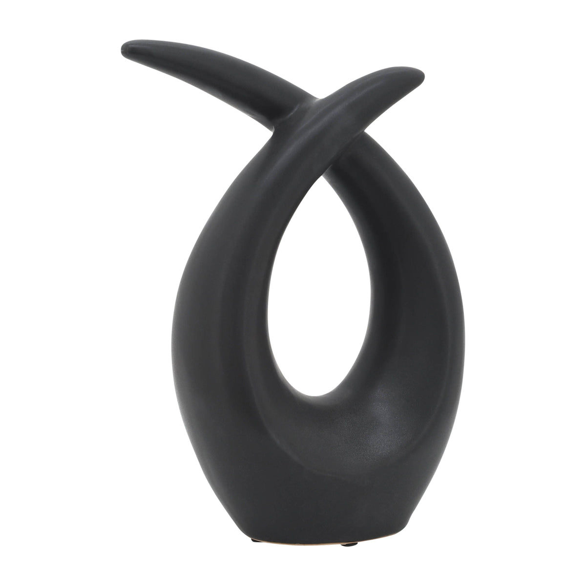 Cer Loopy Table Top Accent 10" - Black
