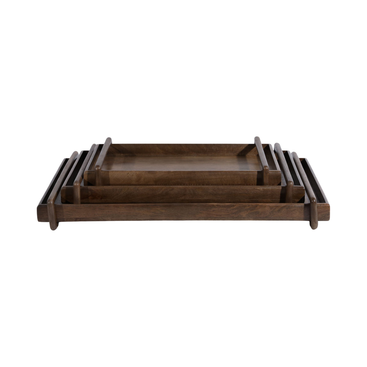 18" / 22" / 26" Kazu Wood Trays (Set of 3) - Brown