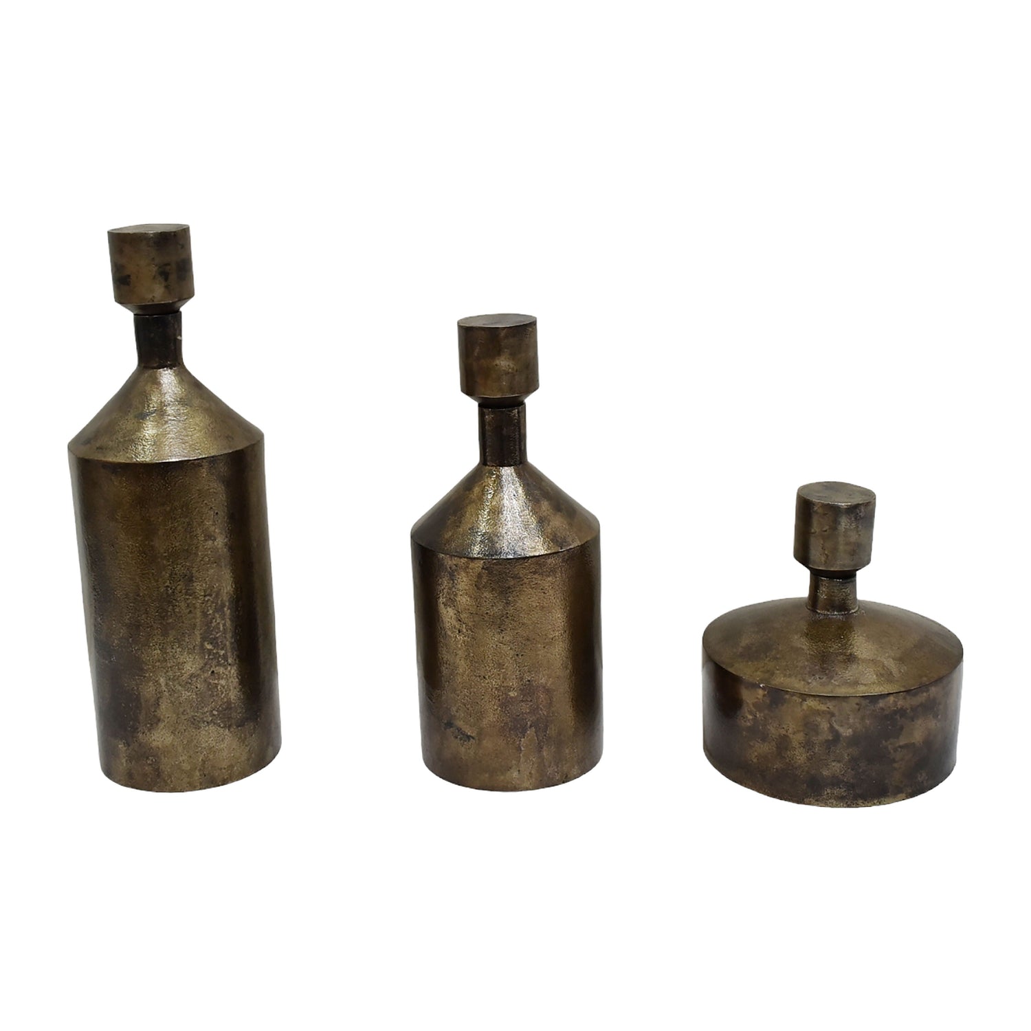 9" / 14" / 17" Norcoat Metal Bottles (Set of 3) - Gold