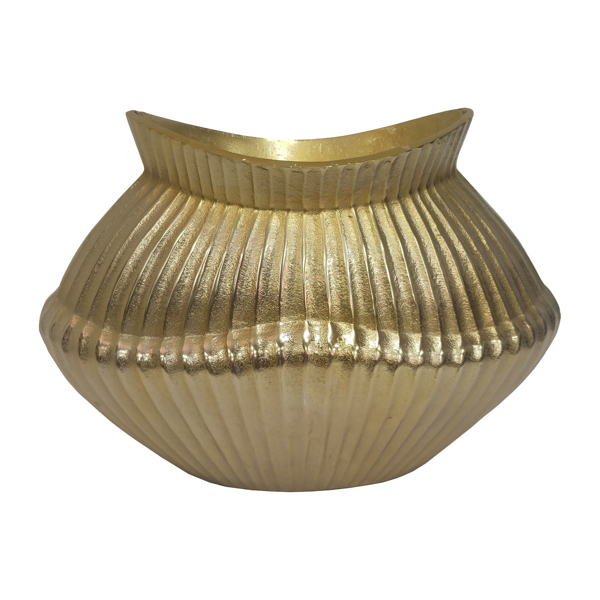 15" Balina Metal Boat Shaped Vase - Gold