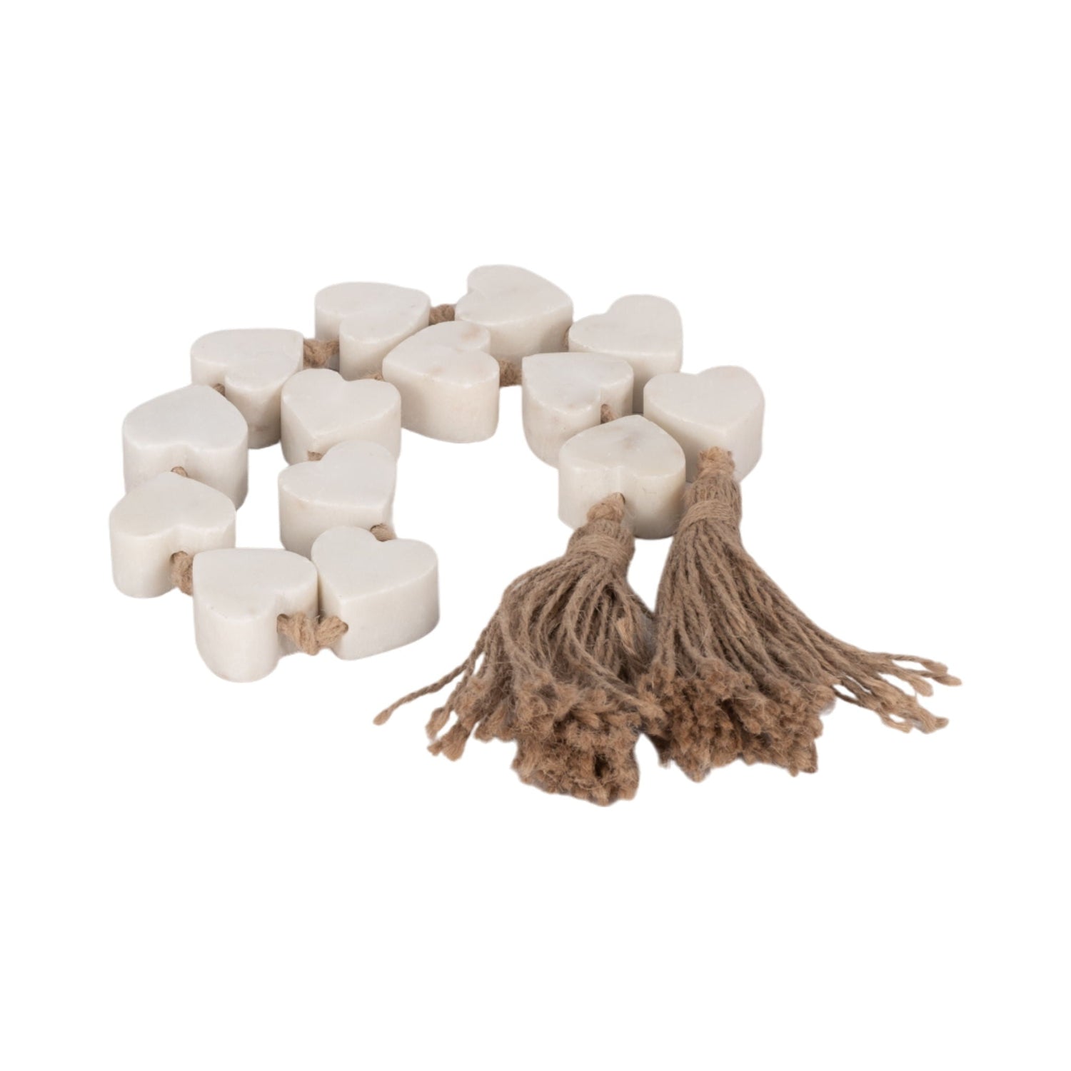 38" Marble Hearts Garland - White