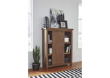 8FJ819BS Autumn Sliding Door Bookcase In Flint Oak