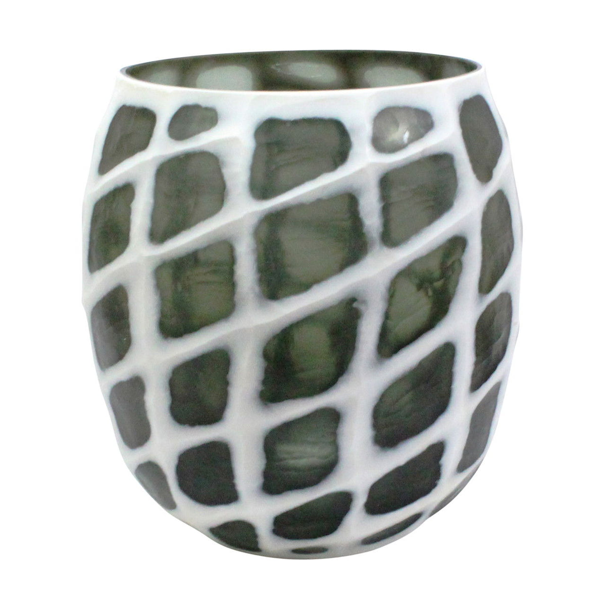 12" Fleming Small Glass Vase - Black / White