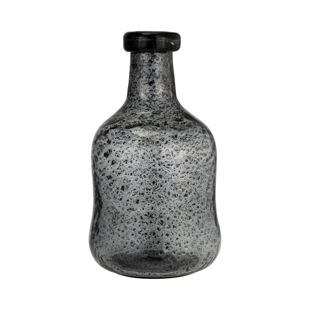 Glass Irregular Shape Vase 11"- Smoke