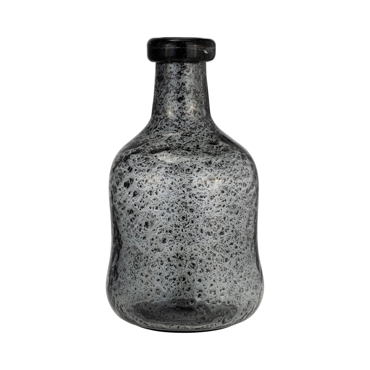 Glass Irregular Shape Vase 11"- Smoke