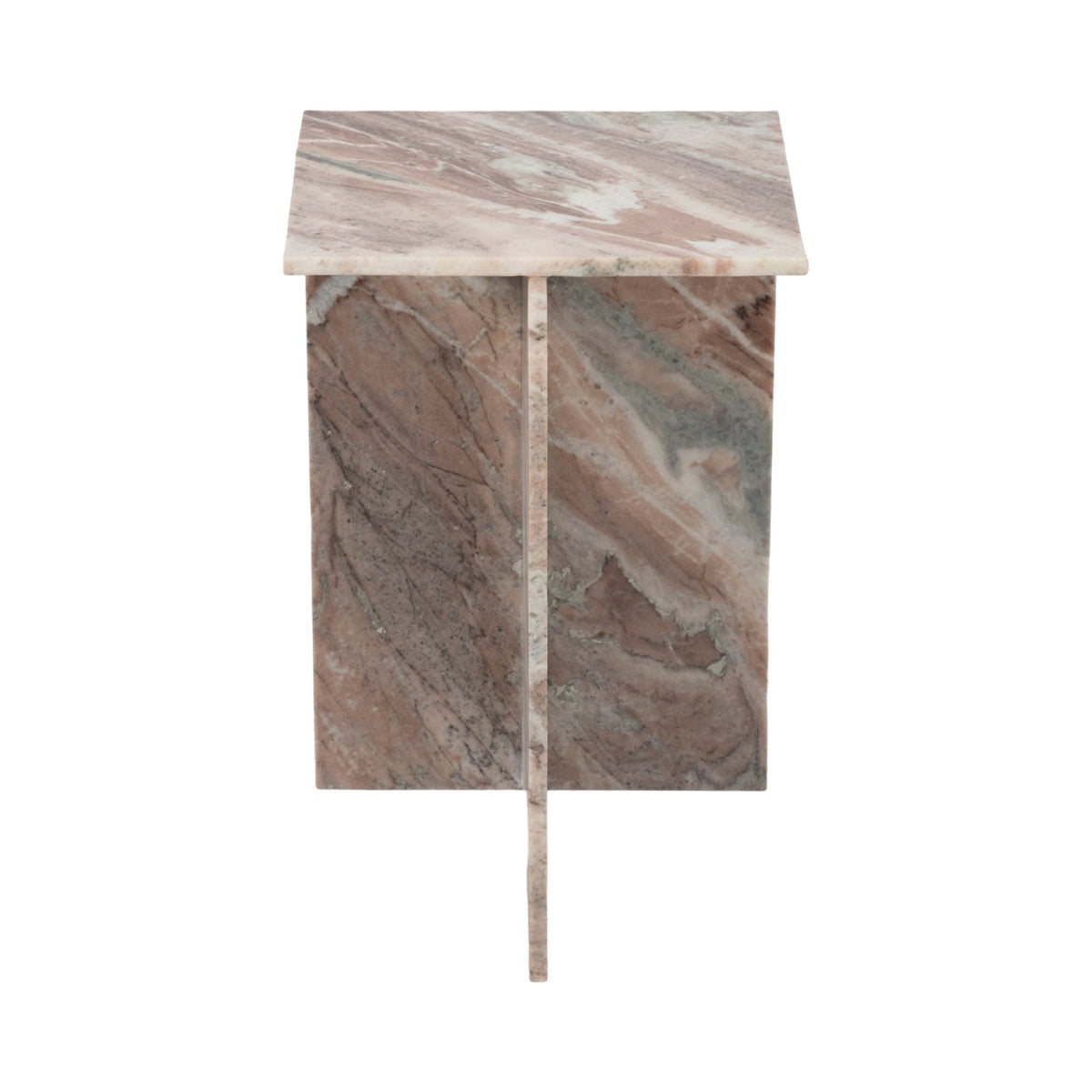 20" Torrento Marble Accent Table - Brown