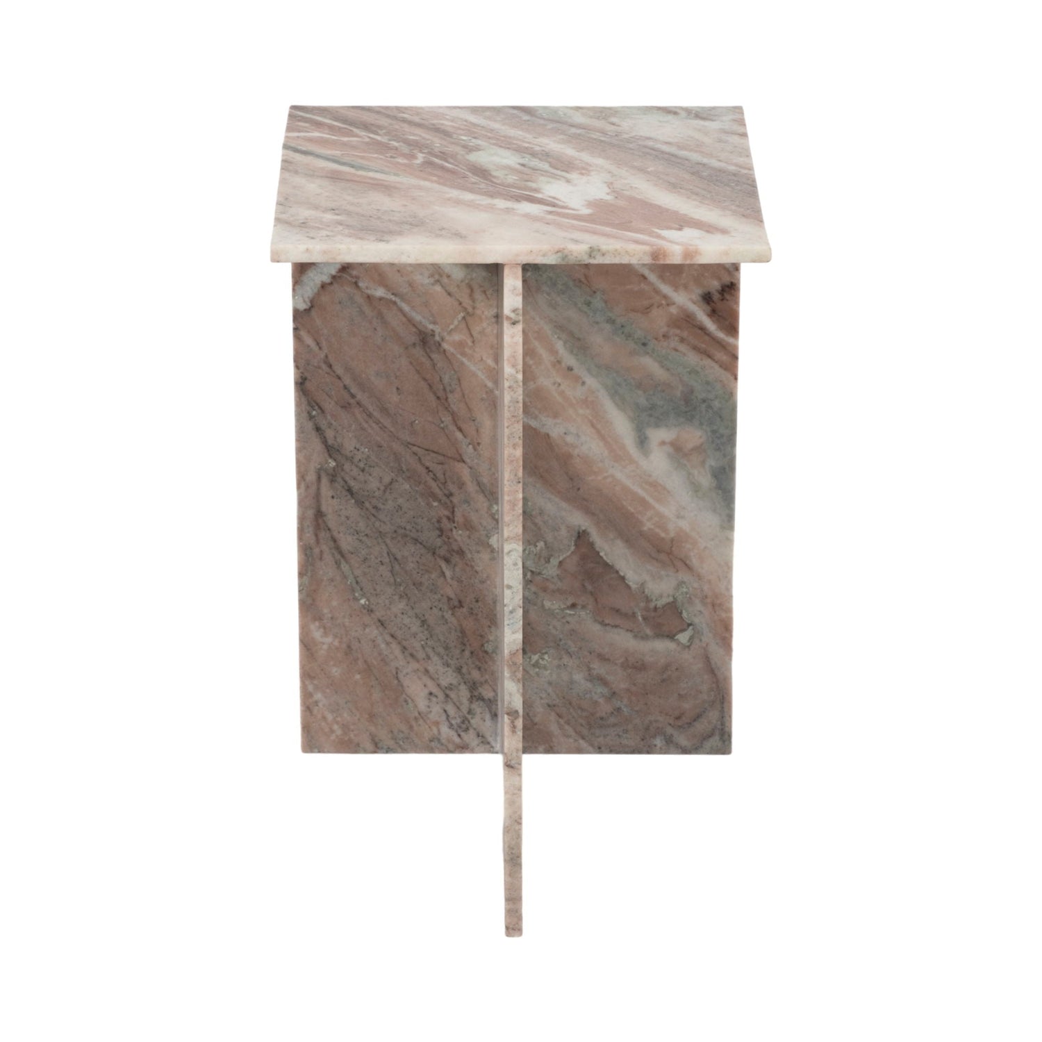 20" Torrento Marble Accent Table - Brown