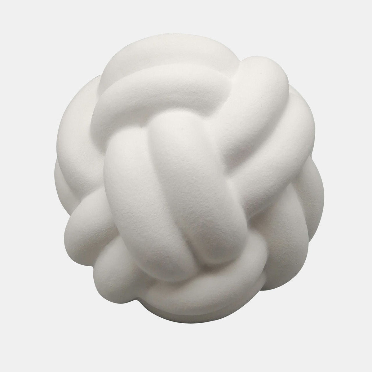 7" Knot Orb Rough Texture - White